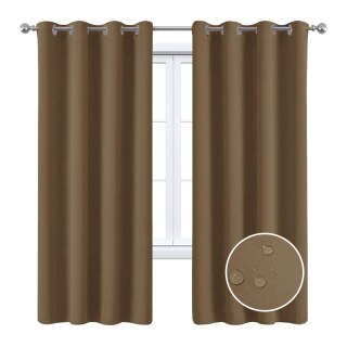 Malibu Waterproof Blackout Twill Light Brown Outdoor Curtain 2