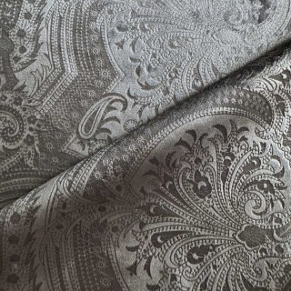 Royal Mirage Jacquard Charcoal Dark Gray Damask Velvet Curtain 4