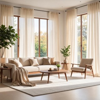 Smarties Cream Soft Sheer Curtain