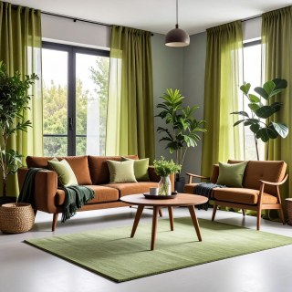 Smarties Lime Green Soft Sheer Curtain