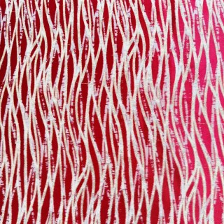 Woven Drift Abstract Geometric Red Curtains with Gold Details 4