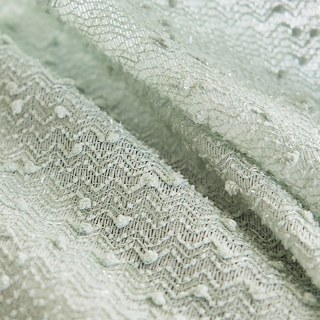 Ripple Wave Tweed Inspired Mint Green Glittery Voile Curtain