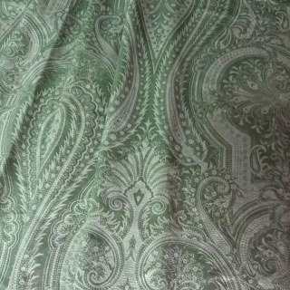 Royal Mirage Sage Duck Egg Green Damask Velvet Curtain
