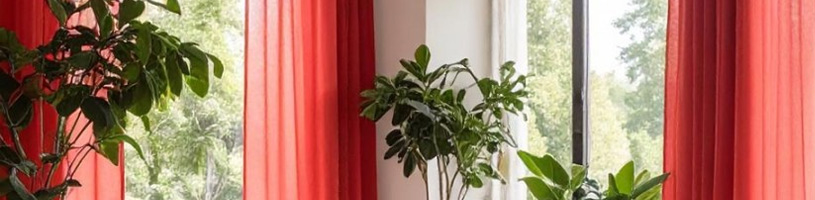Red Sheer Curtain