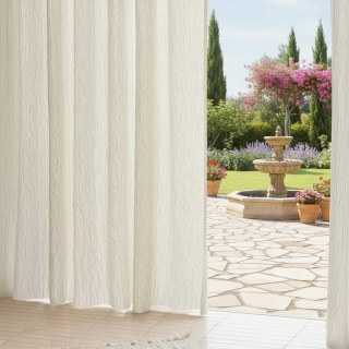 Crushed Drift Cream Linen Style Crinkle Sheer Curtain 2