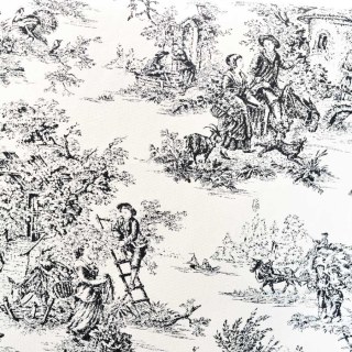Amour Pastorale Black Toile de Jour Chenille Curtains 6