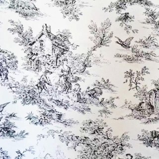Amour Pastorale Black Toile de Jour Chenille Curtains 4