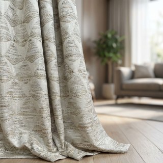 Diamond Mirage Jacquard Cream Sand Geometric Curtains 3