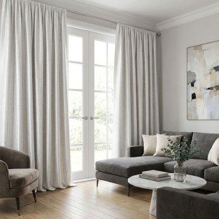 Dotted Cascade Cream Shimmering Striped Curtain 3