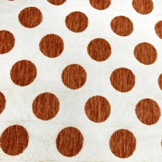 Dottie Delight Mid Century Modern Terracotta Orange Polka Dot Chenille Curtain 3