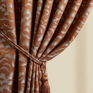 Fluttering Fanburst Art Deco Geometric Terracotta Burnt Orange Curtains 2