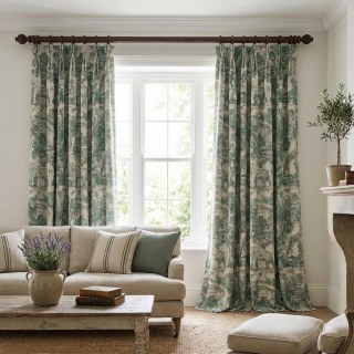 Forest Tale Toile de Jouy Bear Leopard Owl Matcha Green Blackout Animal Chenille Curtains 3