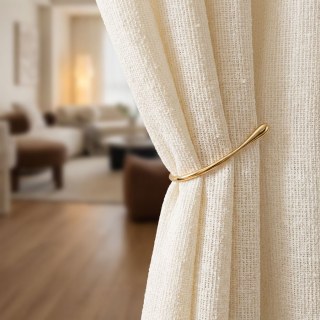French Chic Cream Off White Heavy Semi Sheer Curtain