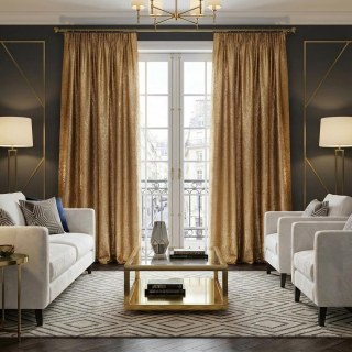 Gold Shimmer Metallic Glittering Curtains
