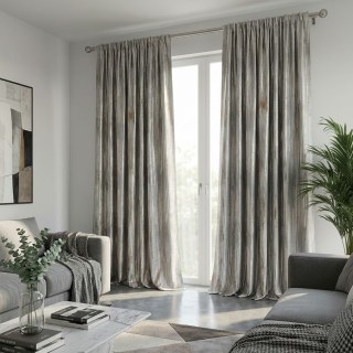 Golden Cascade Textured Striped Gray and Gold Curtain 4