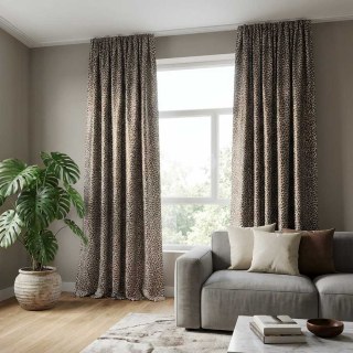 Leopard Spot Luxury Jacquard Gold Brown Animal Print Curtains 3