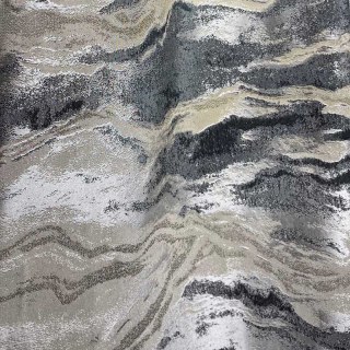 Marble Luxury Jacquard Textured Charcoal & Cream Curtain with Gold Glitter 7