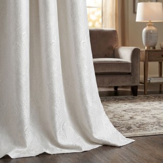 Opulent Floral Luxury Jacquard Gray Damask Curtain 2