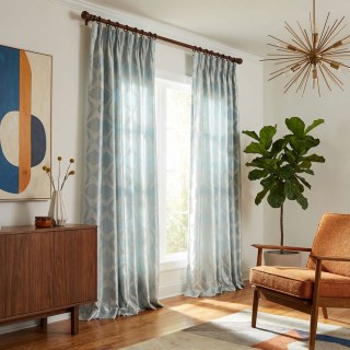 Pinwheel Prism Duck Egg Blue Geometric Curtains