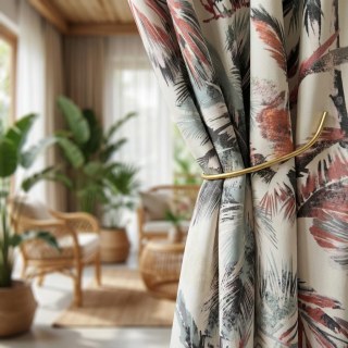 Sunset Palms Multicolor Velvet Tropical Floral Curtains 4