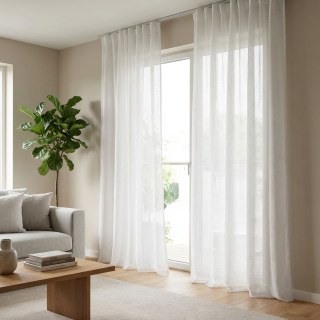 Tide Luxury 3D Jacquard Wave Patterned White Sheer Curtain 3