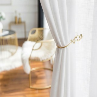 Touch of Sunshine White Heavy Semi Sheer Curtain 3