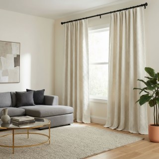 Diamond Patchwork Geometric Cream Off White Chenille Curtain 4