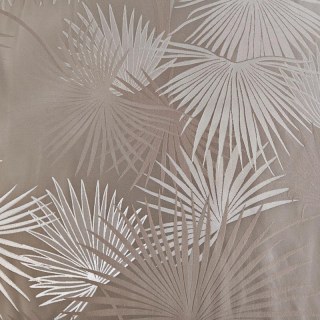Fan Palm Silhouette Mocha Light Brown Satin Tropical Leaves Curtain 4