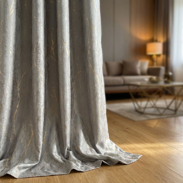 Gold Branches Jacquard Abstract Taupe Gray Curtain 1 Gold Branches Jacquard Abstract Taupe Gray Curtain 1