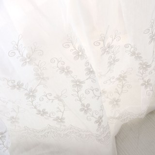 Touch Of Grace Embroidered White Flower Sheer Curtain 4