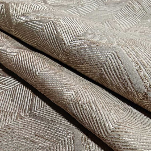 Zigzag Symphony Chevron Taupe Brown Faux Silk Modern Geometric Curtains 1