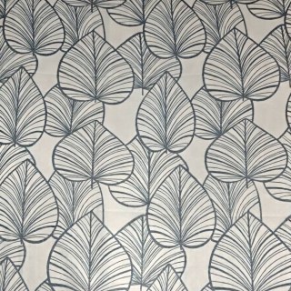 Lush Palm Tree Paradise Textured Gray Semi Sheer Curtain 4