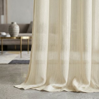 Silk Waterfall Cream Shimmering Striped Sheer Curtain