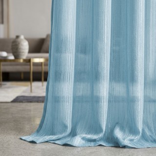 Silk Waterfall Shimmering Light Blue Sheer Curtain