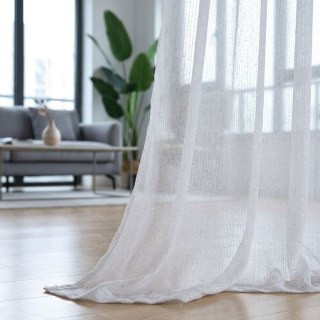 Twinkling Stars Glittering Striped White Sheer Curtain 2