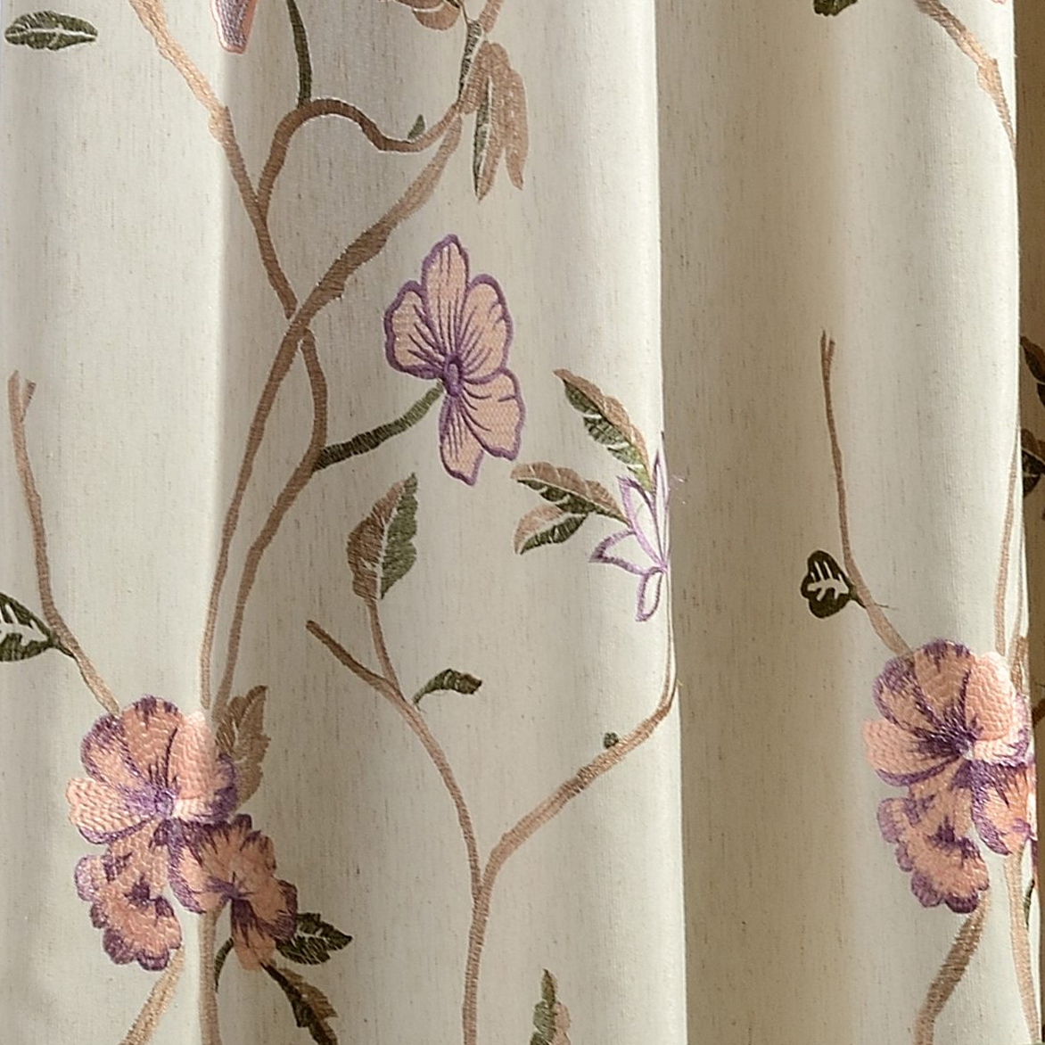 Fragrance Brown Branch Embroidered Curtain 1