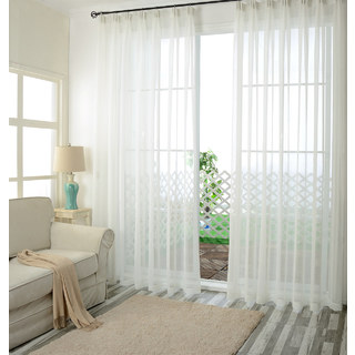Notting Hill White Textured Sheer Curtain 1