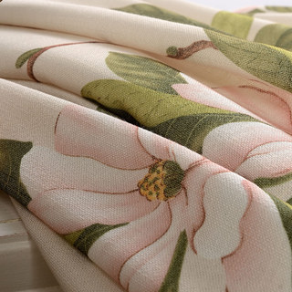 Smell The Magnolias Pastel Pink Floral Curtain 9
