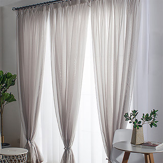 Smarties Light Gray Soft Sheer Curtain 1