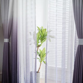 The Perfect Blend Ombre Purple Textured Sheer Curtain 3