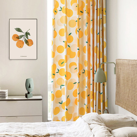 Fresh Day Yellow Clementine Heavy Curtain 1