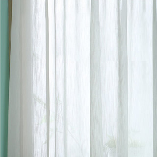 Silk Waterfall White Striped Chiffon Sheer Curtain 2