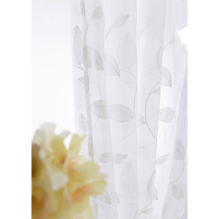 Wispy Woodland White Embroidered Sheer Curtain 3