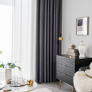 Rippled Waves Supethick Light Gray Blackout Curtain Drapes 7
