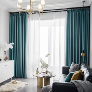 Superthick Turquoise Green Blackout Curtain Drapes 3