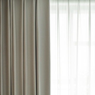 Herringbone Beige 100% Blackout Curtain Drapes
