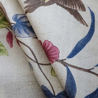 Bringing the Garden Indoors Bird and Vine Floral Jute Style Curtain 7