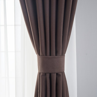 Superthick Coffee Brown Blackout Curtain Drapes 1