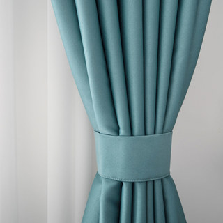 Superthick Turquoise Green Blackout Curtain Drapes 1
