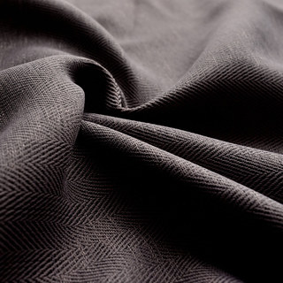 Zigzag Twill Dark Brown Blackout Curtain Drapes With Subtle Glitter